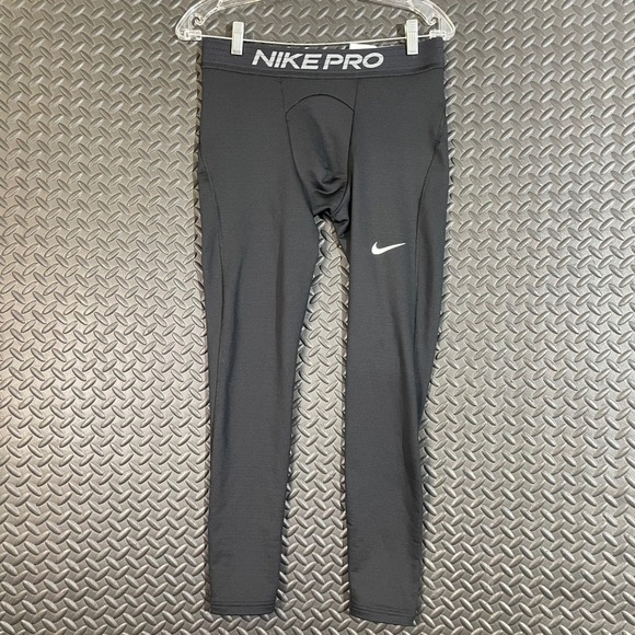 Nike Pro Dri Fit Black Athletic‎ Active Training Leggings Men's Size Large - Picture 1 of 8